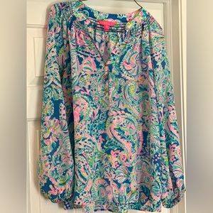Lilly Pulitzer Elsa Silk blouse size Large
